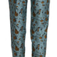 Dolce & Gabbana High Waist Tapered Silk Pants in Blue Print