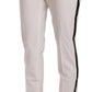 Dolce & Gabbana Elegant White Stripe Wool Tapered Trousers