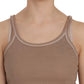 PINK MEMORIES Chic Brown Sleeveless Spaghetti Strap Top