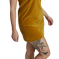 Dolce & Gabbana Mustard Velvet Shift Mini Dress