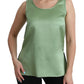 Dolce & Gabbana Elegant Silk Sleeveless Top in Light Mint Green