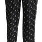 Dolce & Gabbana Elegant Black Musical Instrument Print Silk Pants