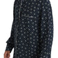 Dolce & Gabbana Silken Elegance: Blue Skull Print Lounge Shirt