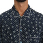 Dolce & Gabbana Silken Elegance: Blue Skull Print Lounge Shirt