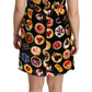 Dolce & Gabbana Chic Black Desserts Print Shift Mini Dress