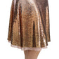 Dolce & Gabbana Gold Sequined High Waist Skirt