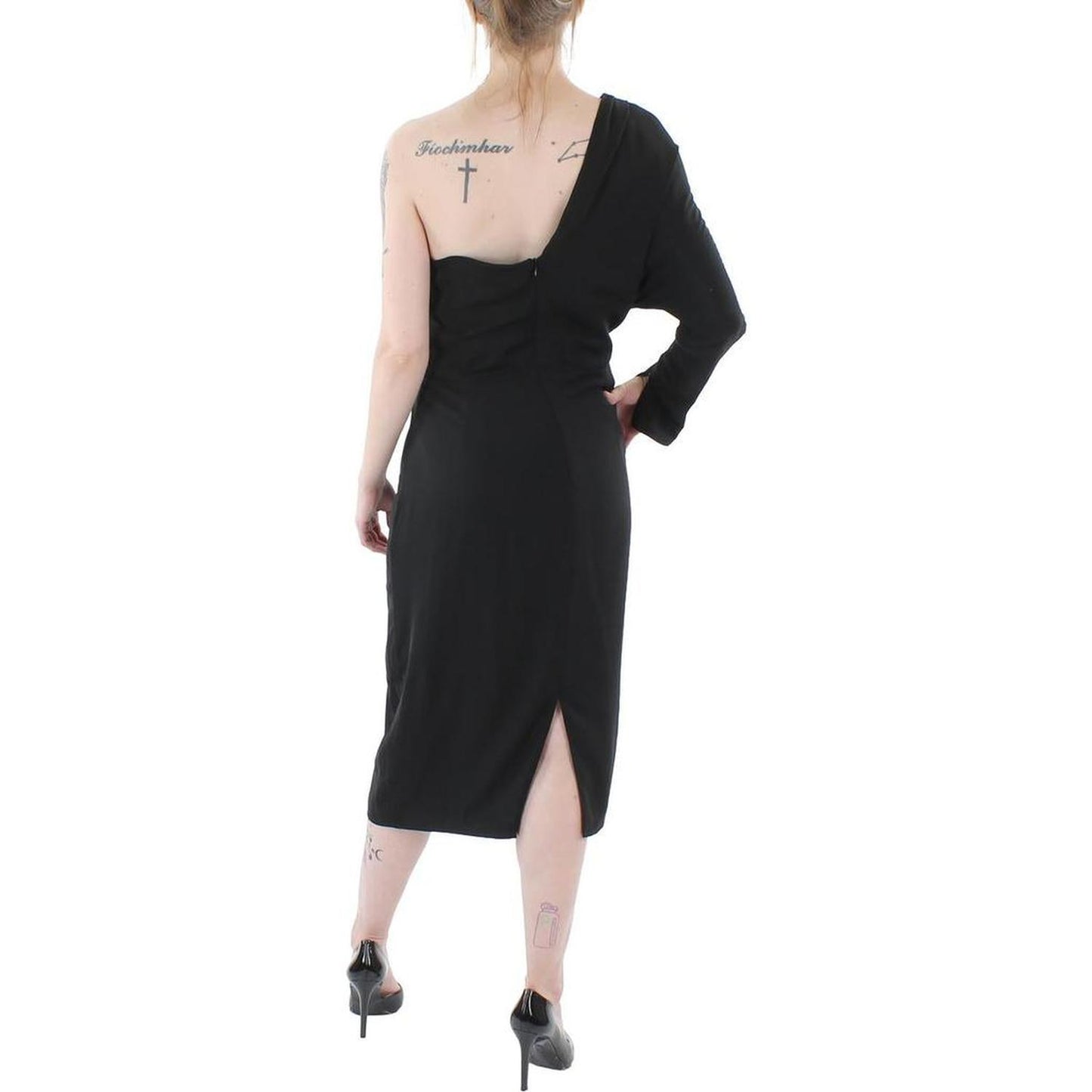 Womens One Shoulder Knee-Length Cocktail and Party Dress