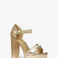 Rory Metallic Leather and Signature Logo Platform Sandal