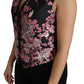 Dolce & Gabbana Elegant Floral Brocade Plunging Vest Top