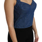 Dolce & Gabbana Elegant Sleeveless Bustier Top in Blue