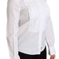 Dolce & Gabbana Elegant White Collared Long Sleeve Polo Top