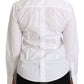 Dolce & Gabbana Elegant White Collared Long Sleeve Polo Top