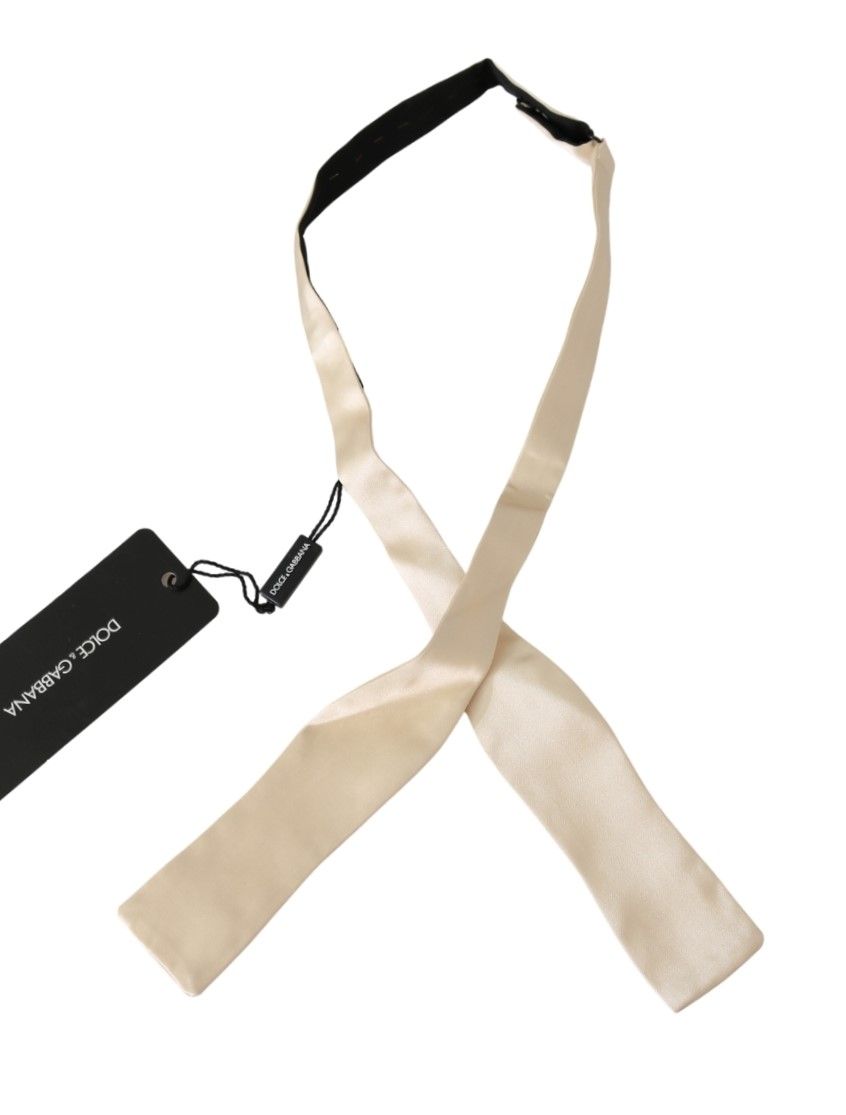 Dolce & Gabbana Elegant Beige Silk Bowtie