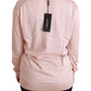 Dolce & Gabbana Pink Floral Silk V-Neck Sweater