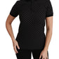 Dolce & Gabbana Elegant Black Dotted Polo Shirt