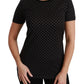 Dolce & Gabbana Chic Black Dotted Crewneck Cotton Tee