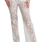 Dolce & Gabbana Elegant White Lace High Waist Pants