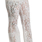 Dolce & Gabbana Elegant White Lace High Waist Pants