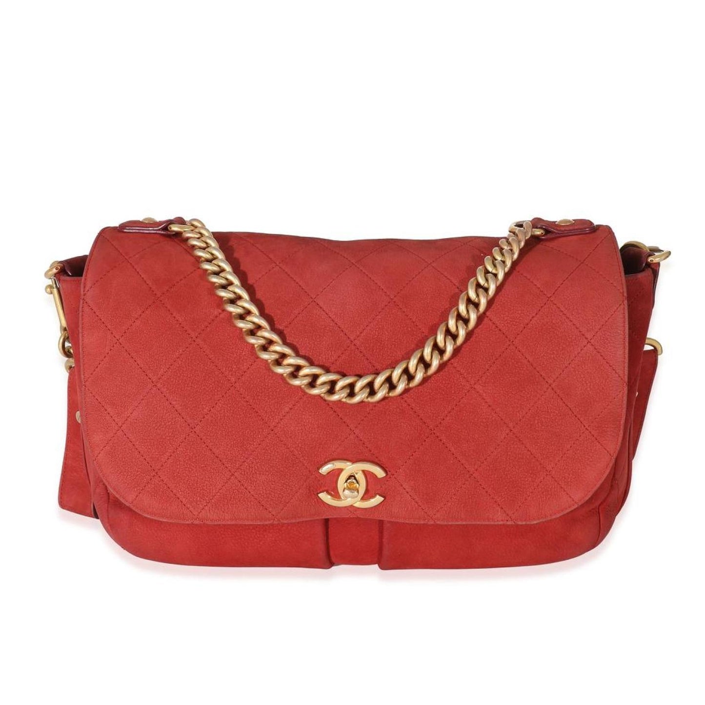 Chanel Red Suede Paris In Rome Messenger Bag