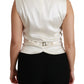 Dolce & Gabbana Elegant Silk Sleeveless Vest in Black & White