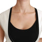 Dolce & Gabbana Elegant Silk Sleeveless Vest in Black & White