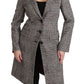 Dolce & Gabbana Elegant Multicolor Checked Knee-Length Jacket Coat