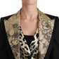 Dolce & Gabbana Opulent Black Gold Floral Jacket and Vest Ensemble