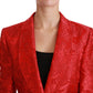 Dolce & Gabbana Red Floral Angel Pattern Blazer