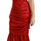 Dolce & Gabbana Exquisite Red Silk Fit and Flare Midi Dress