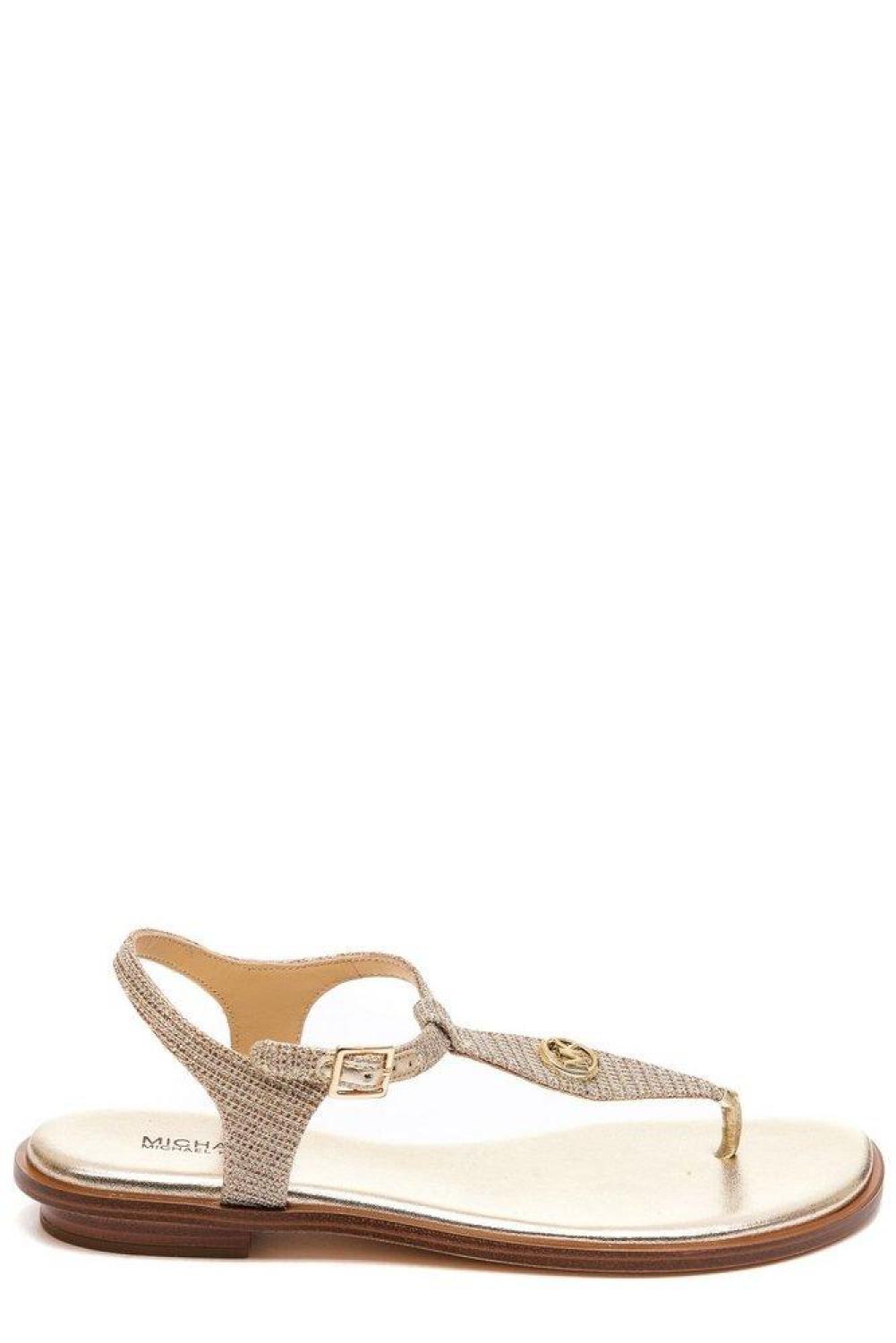 Michael Michael Kors Logo Plaque Thong Strap Sandals