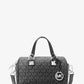 Grayson Small Logo Print Woven Duffel Crossbody Bag