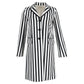 Marc Jacobs Stripe Print Single-Breasted Trench Coat in Black and White Wool