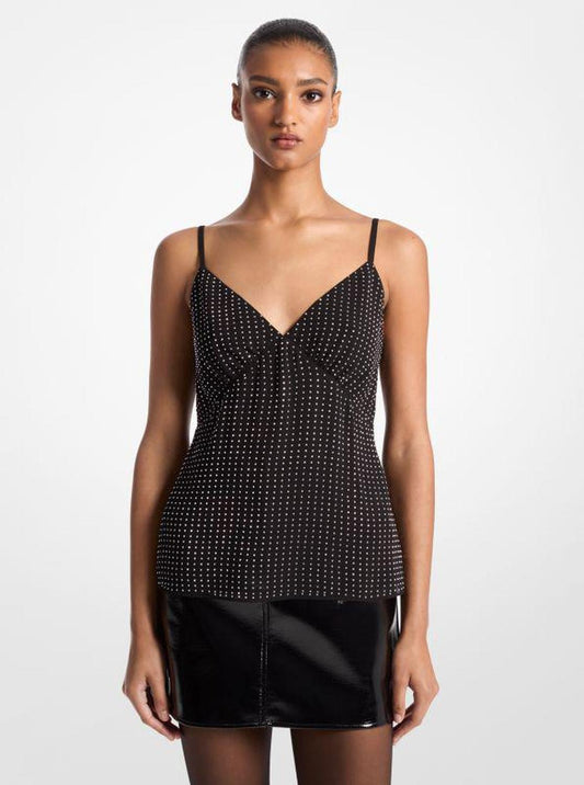 Rhinestone Georgette Camisole Tank Top