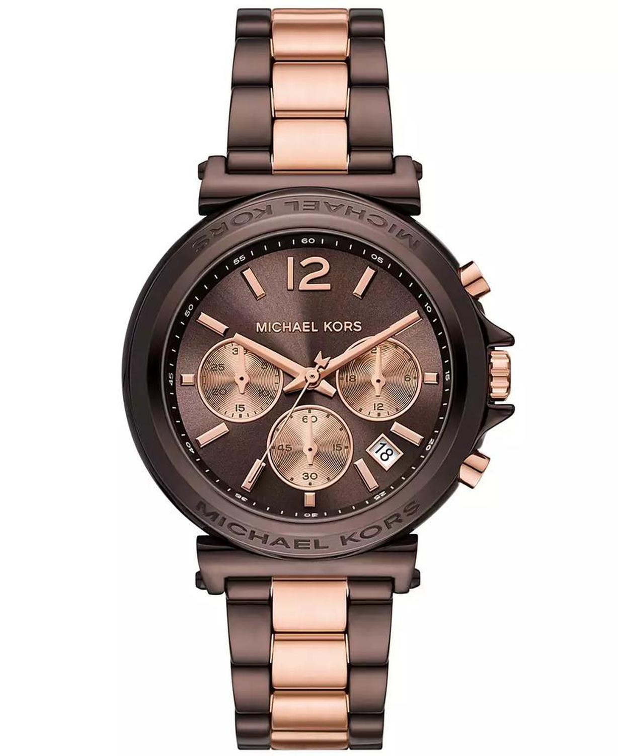 Women's Maren Chronograph Chocolate and Rose Gold-Tone Stainless Steel Watch 40mm