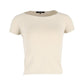 Max Mara Weekend Cap Sleeve T-shirt in Beige Cotton Wool