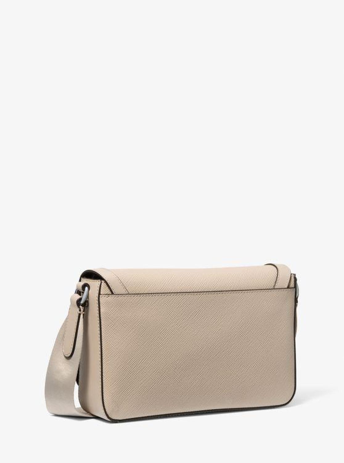 Edison Mini Scratch-Resistant Crossgrain Leather Crossbody Bag with Pouch