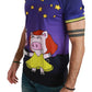 Dolce & Gabbana Purple Cotton Round Neck T-Shirt with Pig Motif