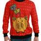 Dolce & Gabbana Elegant Red Crystal-Embellished Pullover Sweater