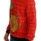 Dolce & Gabbana Elegant Red Crystal-Embellished Pullover Sweater