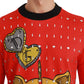 Dolce & Gabbana Elegant Red Crystal-Embellished Pullover Sweater