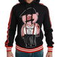 Dolce & Gabbana Elegant Black Hooded Sweater with Multicolor Motif