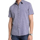 Men's Classic Fit Short Sleeve Button-Front Dobby Dot Pattern Shirt