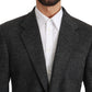 Dolce & Gabbana Elegant Gray Plaid Virgin Wool Blazer