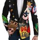 Dolce & Gabbana Chic Black Multicolor Motif Slim Fit Blazer