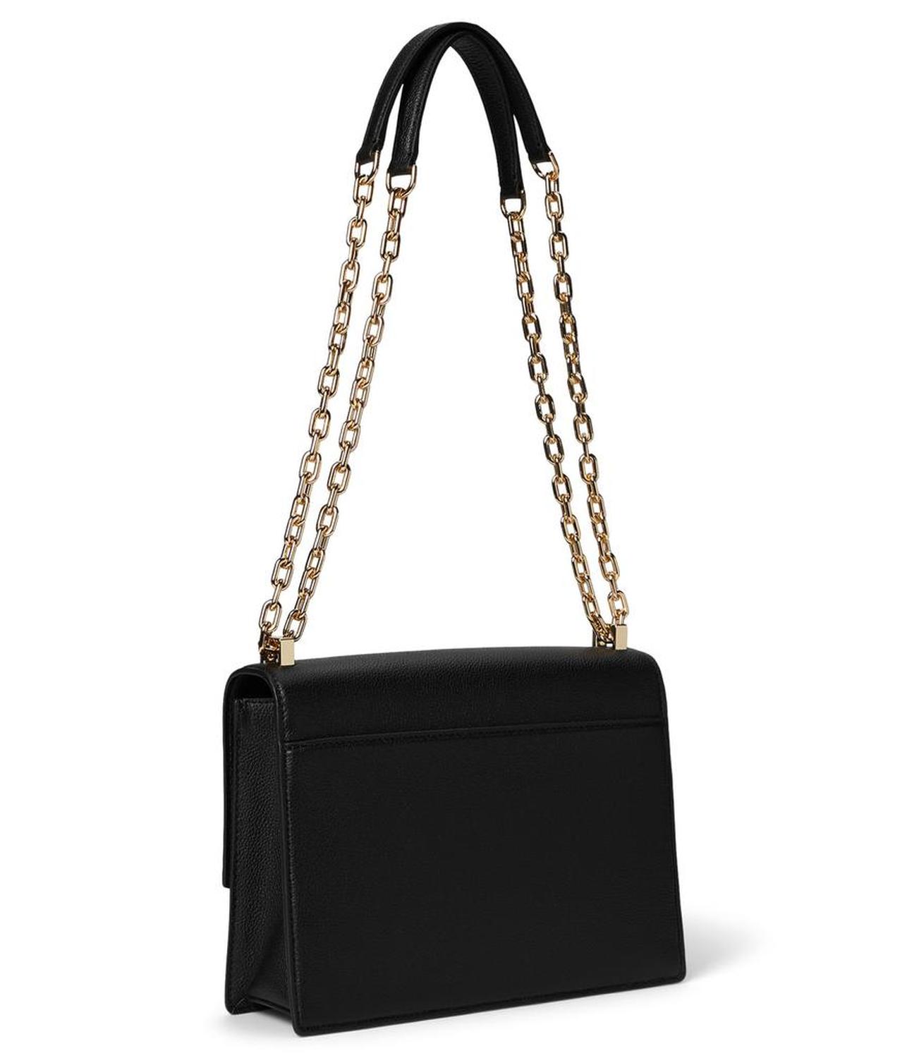 Deco Pebbled Leather Chain Shoulder