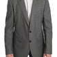 Dolce & Gabbana Elegant Gray Fantasy Pattern Slim Fit Blazer