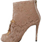 Dolce & Gabbana Elegant Lace Stilettos with Crystal Accents