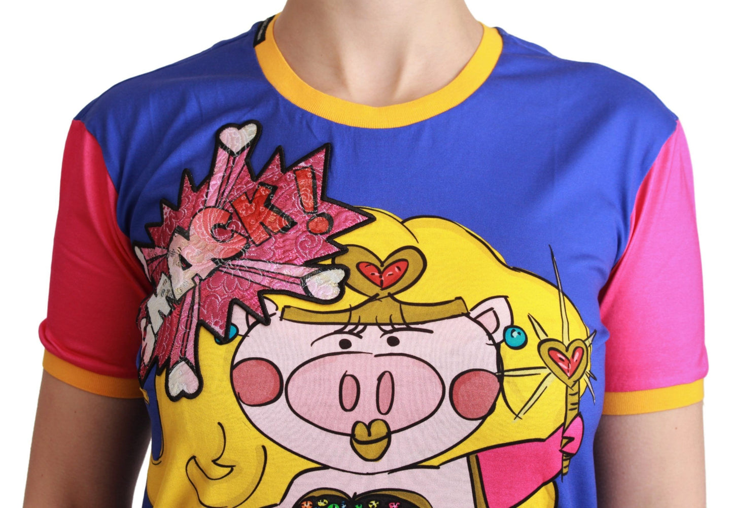 Dolce & Gabbana Chic Crewneck Cotton Tee with Supergirl Motive