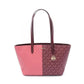 pink Coated Canvas Leather Tote Bag Weekend Bag (Pre-Owned)