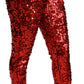 Dolce & Gabbana Elegant High-Waist Cropped Red Trousers